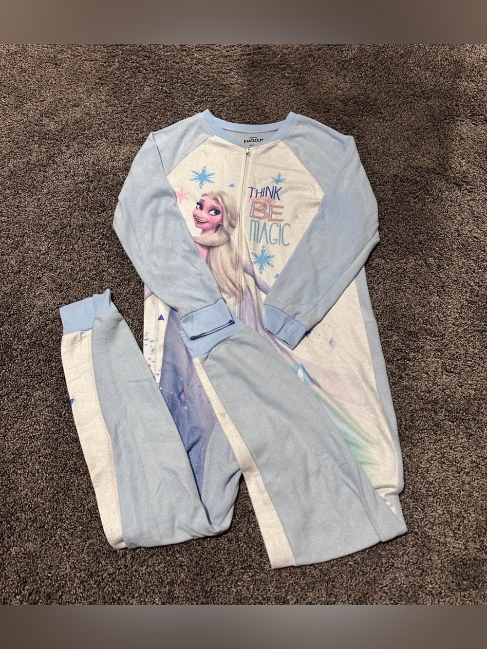 Disney Elsa Girls Fleece Pajamas Size 10/12 0577